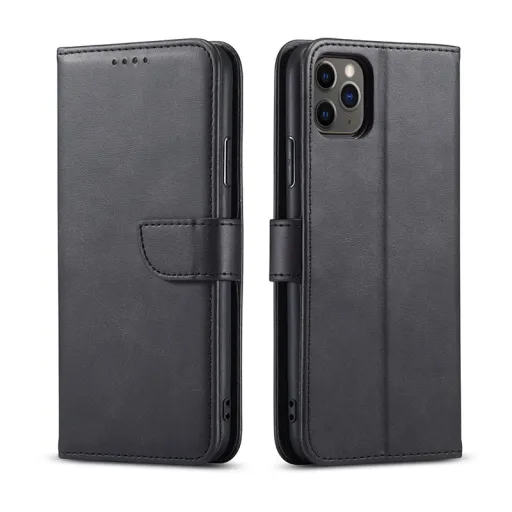 Honor 90 mágneses PU bőr fliptok kártyatartóval fekete Alphajack Honor 90 mágneses PU bőr fliptok kártyatartóval fekete Alphajack