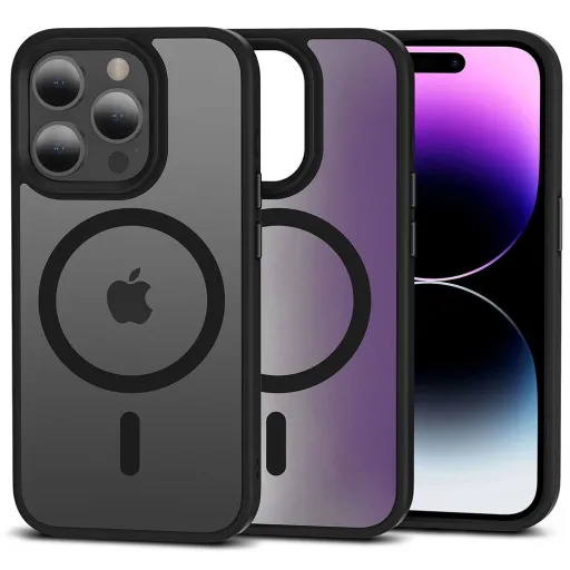 iPhone 15 Pro Max Tech-Protect Magmat Magsafe telefontok matt fekete iPhone 15 Pro Max Tech-Protect Magmat Magsafe telefontok matt fekete