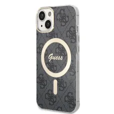 iPhone 15 Guess 4G IML MagSafe kompatibilis tok fekete (GUHMP15SH4STK)