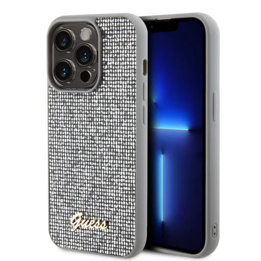 iPhone 15 Guess PU Square Mirror Script Logo tok ezüst (GUHCP15SPMSDGSS) iPhone 15 Guess PU Square Mirror Script Logo tok ezüst (GUHCP15SPMSDGSS)
