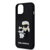 iPhone 12/12 Pro Karl Lagerfeld KLHCP12M3DRKCNK 3D Rubber Karl and Choupette tok fekete - 4. kép