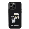 iPhone 13 Pro Max Karl Lagerfeld KLHCP13X3DRKCNK 3D Rubber Karl and Choupette tok fekete - 0. kép