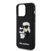 iPhone 13 Pro Max Karl Lagerfeld KLHCP13X3DRKCNK 3D Rubber Karl and Choupette tok fekete - 3. kép