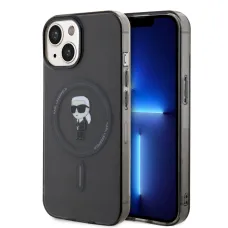 iPhone 15 Karl Lagerfeld KLHMP15SHFCKNOK IML Ikonik MagSafe tok fekete