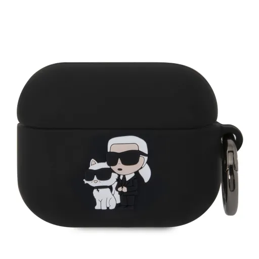 Airpods Pro Karl Lagerfeld KLAPRUNKC 3D Logo NFT Karl and Choupette Szilikon tok fekete