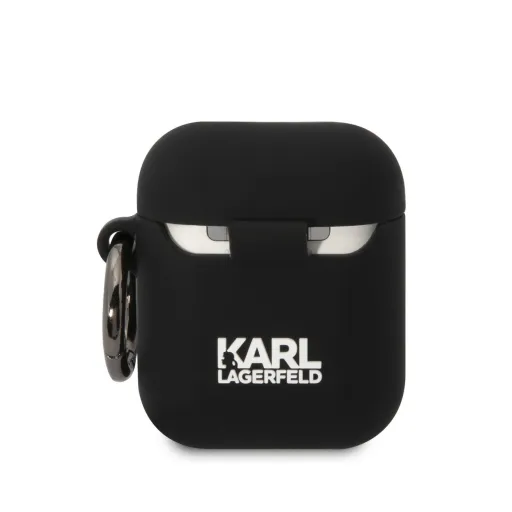 Airpods 1/2 Karl Lagerfeld KLA2RUNKC 3D Logo NFT Karl and Choupette Szilikon tok fekete