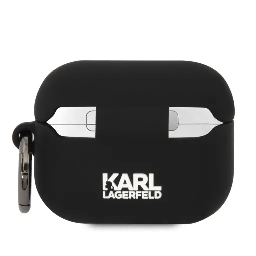 Airpods 3 Karl Lagerfeld KLA3RUNKC 3D Logo NFT Karl and Choupette Szilikon tok fekete