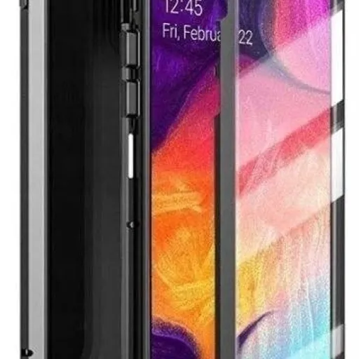 Samsung Galaxy S10 Double 3 az 1-ben mágneses 360 alumínium tok üvegfóliával fekete