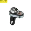 AWEI Bluetooth 5.0 MP3 kihangosító FM transmitter 1xUSB + 1xUSB-C (C-843) fekete - 0. kép