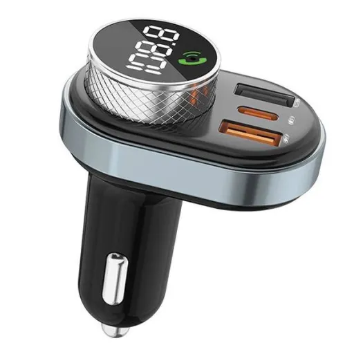 AWEI Bluetooth 5.0 MP3 kihangosító FM transmitter 1xUSB + 1xUSB-C (C-843) fekete