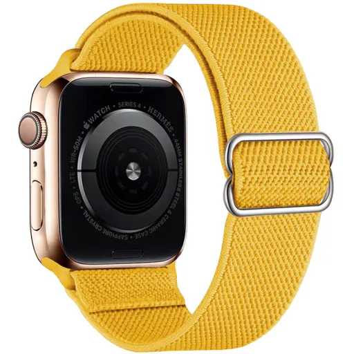 Apple Watch 1/2/3/4/5/6/7/8/9/SE (38/40/41mm) TRPH szövet óraszíj citromsárga