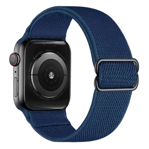 Apple Watch 1/2/3/4/5/6/7/8/9/SE (38/40/41mm) TRPH szövet óraszíj sötétkék