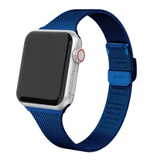 Apple Watch 4/5/6/7/8/9/SE/Ultra (42/44/45/49mm) TRPH milánói fém óraszíj sötétkék színű