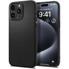 iPhone 15 Pro Spigen Liquid Air flexibilis TPU gél tok matt fekete