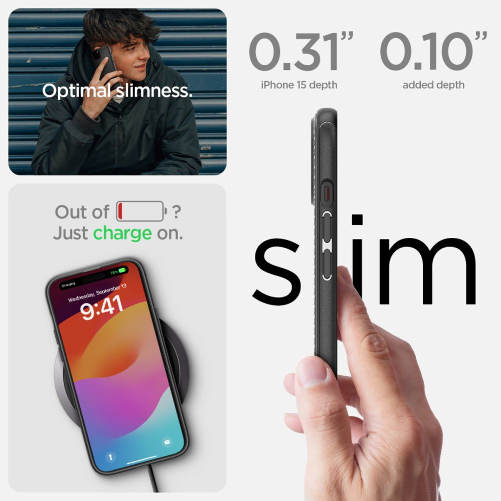 iPhone 15 Spigen Mag Armor MagSafe tok matt fekete (ACS06815) - 12