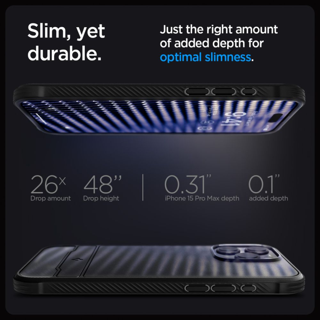 iPhone 15 Pro Max Spigen Rugged Armor Mag MagSafe tok matt fekete (ACS06561) - 14