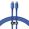 Baseus Crystal Shine gyors töltős adat kábel USB Type C - USB Type C 100W 1.2m kék - 0. kép