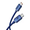 Baseus Crystal Shine gyors töltős adat kábel USB Type C - USB Type C 100W 1.2m kék - 3. kép