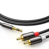 Ugreen 3.5mm mini jack - 2RCA audio kábel 1,5m fekete (AV116) - 2. kép