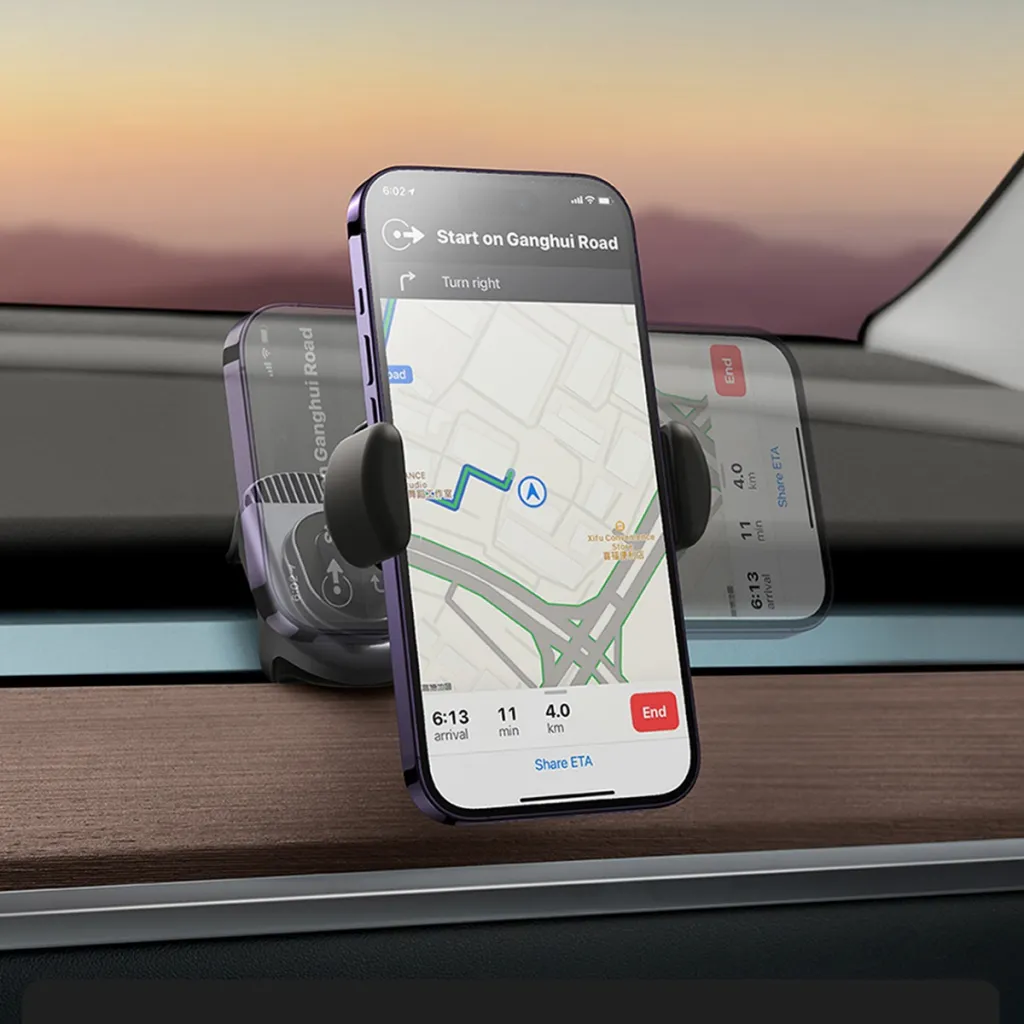 Baseus T-Space Elektromos autós telefontartó napelemmel Tesla Model 3 / Y fekete - 12