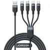 Joyroom S-1T4018A18 4 az 1-ben kábel USB-A - 2 x USB-C / Lightning / Micro USB 1.2m fekete - 0. kép