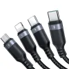 Joyroom S-1T4018A18 4 az 1-ben kábel USB-A - 2 x USB-C / Lightning / Micro USB 1.2m fekete - 2. kép