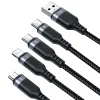 Joyroom S-1T4018A18 4 az 1-ben kábel USB-A - 2 x USB-C / Lightning / Micro USB 1.2m fekete - 3. kép