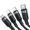 Joyroom S-1T4018A18 4 az 1-ben kábel USB-A - USB-C /2x Lightning / Micro USB 1.2m fekete - 0. kép