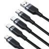 Joyroom S-1T4018A18 4 az 1-ben kábel USB-A - USB-C /2x Lightning / Micro USB 1.2m fekete - 1. kép