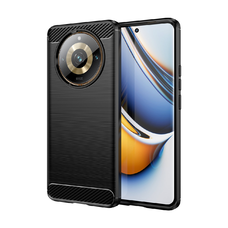 Realme 11 Pro/11 Pro Plus Carbon szénszál mintájú TPU tok fekete