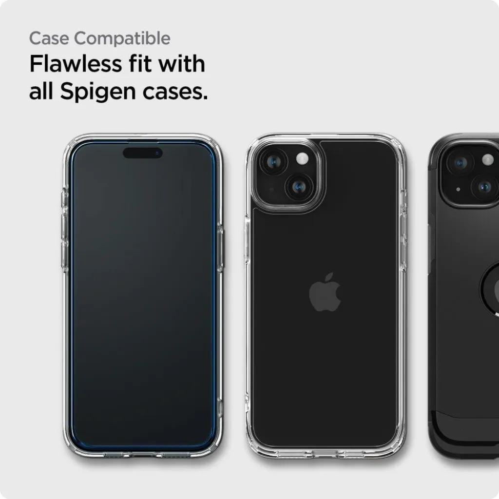 iPhone 15 Plus Spigen Alm Glass FC 2x üvegfólia fekete (AGL06886) - 8