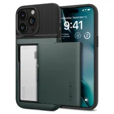 iPhone 15 Pro Spigen Slim Armor CS tok Abyss zöld (ACS06731)