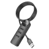 Borofone Erudite DH5 4 az 1-ben adapter USB - 4xUSB 2.0 1.2m fekete - 1. kép