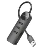 Borofone Erudite DH5 4 az 1-ben adapter USB - 4xUSB 3.0 0.2m fekete - 4. kép