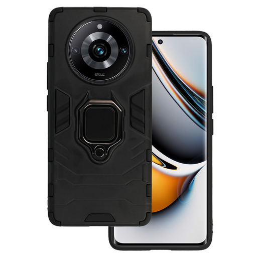 Realme 11 Pro Plus 5G Ring Armor tok kihajtható támasszal fekete Realme 11 Pro Plus 5G Ring Armor tok kihajtható támasszal fekete