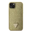 iPhone 15 Guess Rhinestones Triangle Metal Logo tok arany (GUHCP15SHDGTPD) - 2. kép