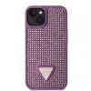 iPhone 15 Guess Rhinestones Triangle Metal Logo tok lila (GUHCP15SHDGTPU) - 3. kép