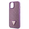 iPhone 15 Guess Rhinestones Triangle Metal Logo tok lila (GUHCP15SHDGTPU) - 4. kép