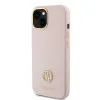 iPhone 15 Guess Liquid Silicone 4G Strass Metal Logo tok rózsaszín (GUHCP15SM4DGPP) - 0. kép