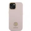 iPhone 15 Guess Liquid Silicone 4G Strass Metal Logo tok rózsaszín (GUHCP15SM4DGPP) - 3. kép