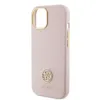 iPhone 15 Guess Liquid Silicone 4G Strass Metal Logo tok rózsaszín (GUHCP15SM4DGPP) - 4. kép