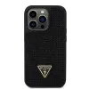 iPhone 15 Pro Guess Rhinestones Triangle Metal Logo tok fekete (GUHCP15LHDGTPK) - 1. kép