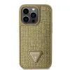 iPhone 15 Pro Guess Rhinestones Triangle Metal Logo tok arany (GUHCP15LHDGTPD) - 1. kép