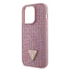 iPhone 15 Pro Guess Rhinestones Triangle Metal Logo tok rózsaszín (GUHCP15LHDGTPP) - 1. kép