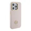 iPhone 15 Pro Max Guess Liquid Silicone 4G Strass Metal Logo tok rózsaszín (GUHCP15XM4DGPP) - 1. kép