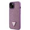 iPhone 13 Guess Rhinestones Triangle Metal Logo tok lila (GUHCP13MHDGTPU) - 4. kép