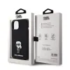 iPhone 15 Karl Lagerfeld Liquid Silicone Metal Ikonik tok fekete (KLHCP15SSMHKNPK) - 1. kép