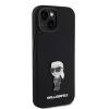 iPhone 15 Karl Lagerfeld Liquid Silicone Metal Ikonik tok fekete (KLHCP15SSMHKNPK) - 4. kép