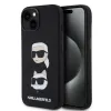 iPhone 15 Plus Karl Lagerfeld Liquid Silicone Karl and Choupette Heads tok fekete (KLHCP15MSDHKCNK) - 0. kép