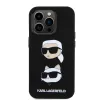 iPhone 15 Pro Karl Lagerfeld Liquid Silicone Karl and Choupette Heads tok fekete (KLHCP15LSDHKCNK) - 3. kép